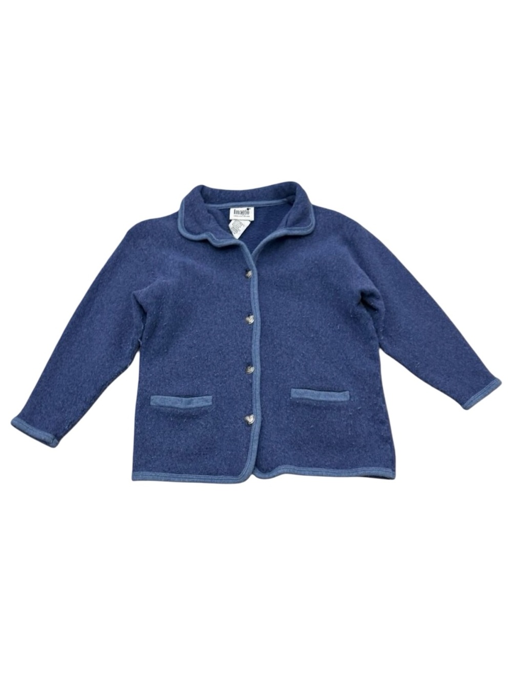 Vintage Imagio Blue Lambswool Blend Jacket 1990s